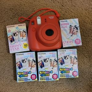 Fujifilm instax mini 8 camera and 5 pks of film